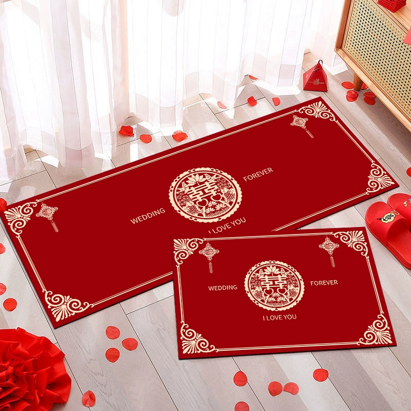 Свадебные коврики, праздничные входные двери, украшения для спальни, свадебной комнаты, красные ковры, принадлежности для свадебного декора
