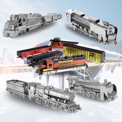 鋼魔像批發火車系列 全金屬不鏽鋼DIY手工3D立體拼圖拼裝模型