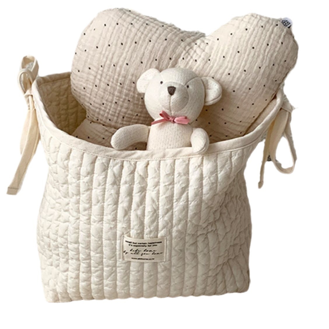 Corea del Sur ins acolchado bordado niños biberón pañales cuna colgando bolsa portátil pequeña bolsa chica pequeña bolsa monedero