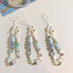 小清新ins不規則串珠手機掛繩珠珠鏈條鑰匙扣掛件ccd相機掛墜飾品