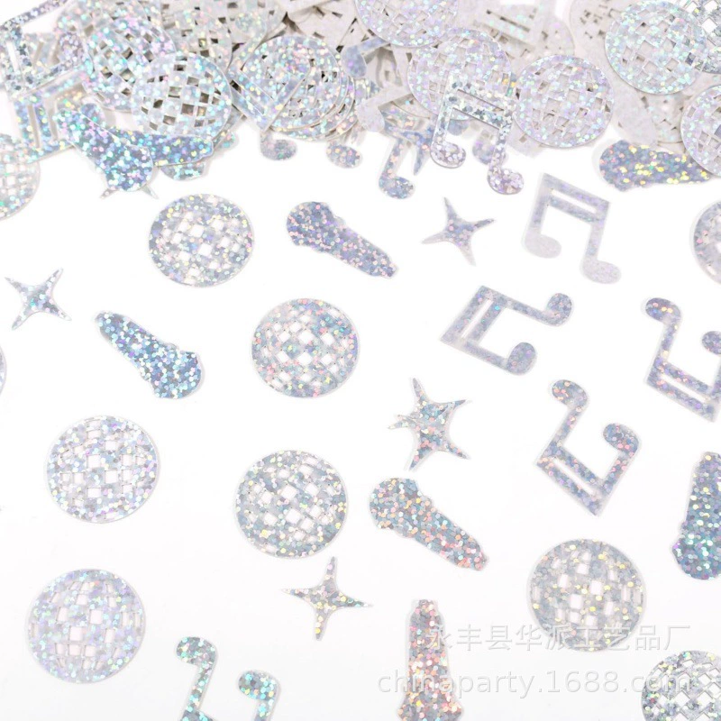 Трансграничные диско-бал ноты конфетти конфетти диско день рождения тема вечеринки обеденный стол декоративные принадлежности