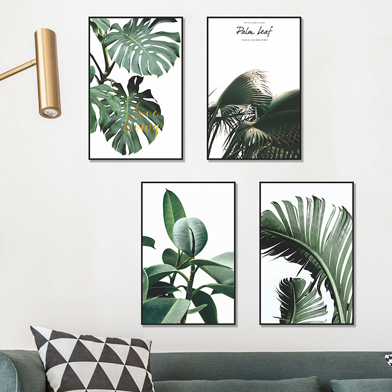 Nouvelle Plante Verte Feuille De Tortue Rectangle Plat Cadre Photo Autocollant Mural display picture 1