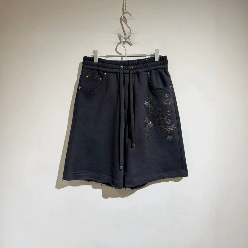2026Aw Summer New American Retro Style Hand-Embroidered Patchwork Distressed Dark Style Loose Shorts for Men Trendy Brand