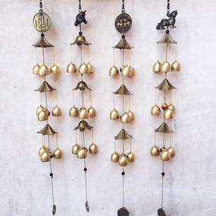 Three-layer Pastoral Copper Alloy Wind Bell Buddha Hanging Decoration Door Decoration Shop Door Bell Tourist Area Metal Bell Decoration