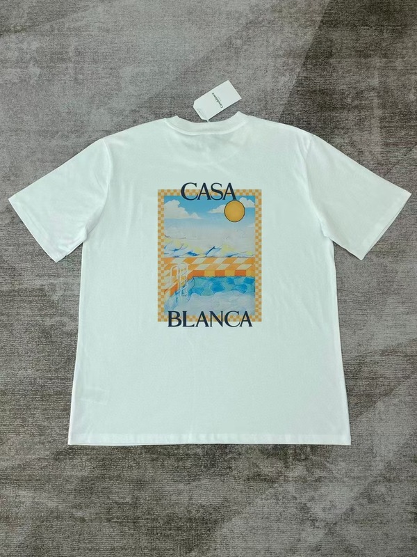 【260g】カサブランカプリント トレンド個性柄 メンズ レディース ゆったり半袖Tシャツ|undefined