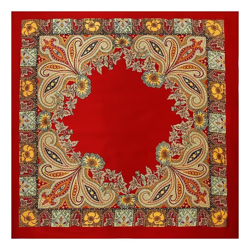 Yoru Summer Thin Sun Protection Large Beach Towel Long Printed Maple Leaf Shawl Versatile Silk Scarf_voghion.com