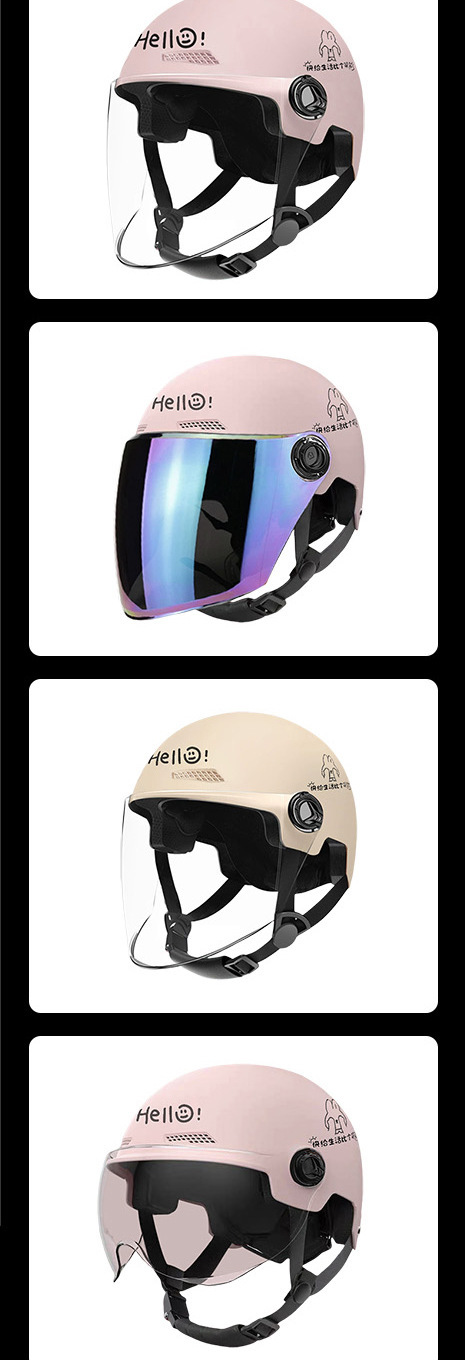 3C Certified Electric Vehicle Helmet, Impact-Resistant, Sun-Proof Half Helmet for Men and Women, Motorcycle Helmet for All Seasons, Lightweight Safety Helmet Hd