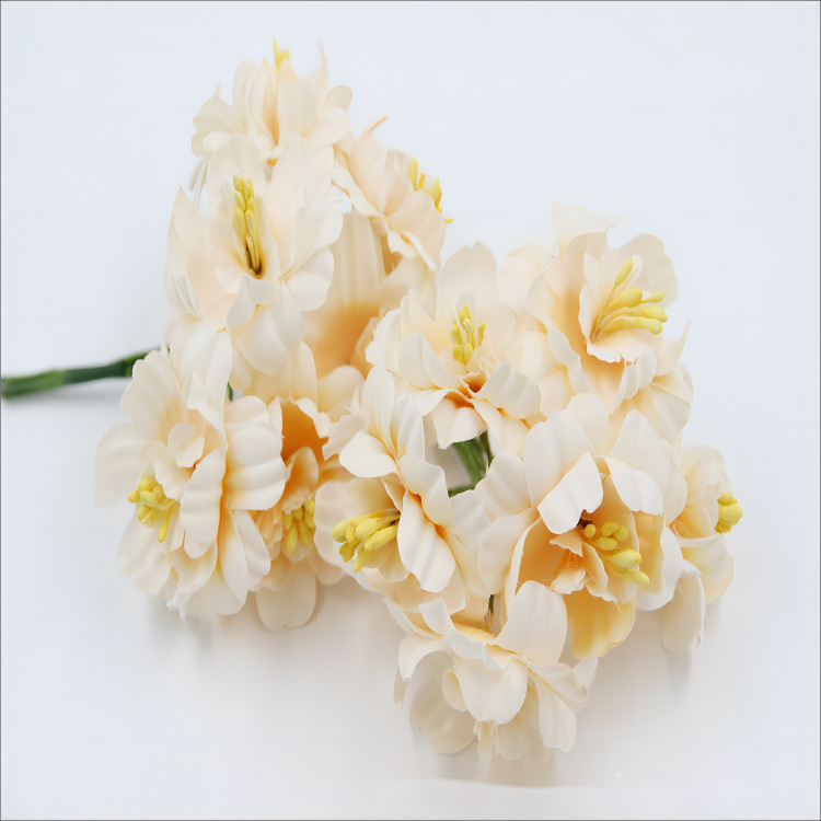 布艺山茶花绢布花DIY花环喜糖盒包装礼盒发饰配饰花绢花仿真花艺