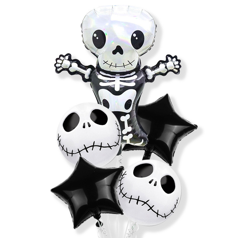 Halloween Aluminiumfolie Ballon fünfteiliges Set Kürbis Halloween Kombination kleines Set Ballon Cartoon Atmosphäre Layout_voghion.com