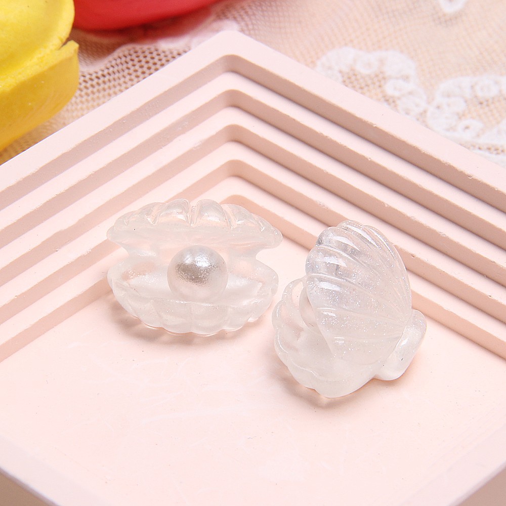 Resina simulación de color plateado tridimensional accesorios de concha de perlas DIY accesorios de pegamento de perlas hebilla de zapatos pulsera accesorios de la joyería