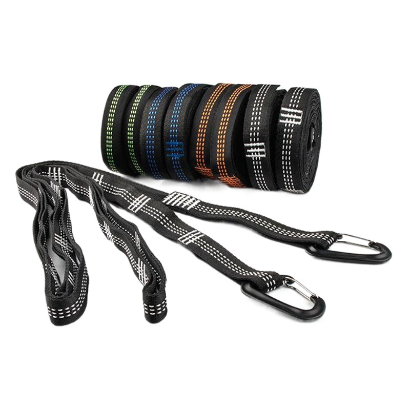 Venta caliente de la fábrica al aire libre camping cuerda hamaca Correa 3M * 2,5 cm de alta resistencia de hilo de poliéster de carga bolsa de nylon