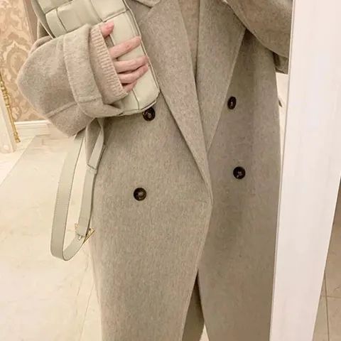 感毛呢外套女2025秋冬新款显瘦气质韩系小个子赫本风加厚呢子大衣|undefined