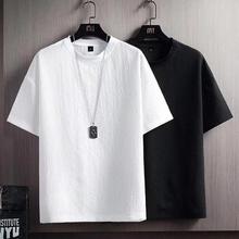 men summer T-shirt cotton linen white tshirt Tops Clothes