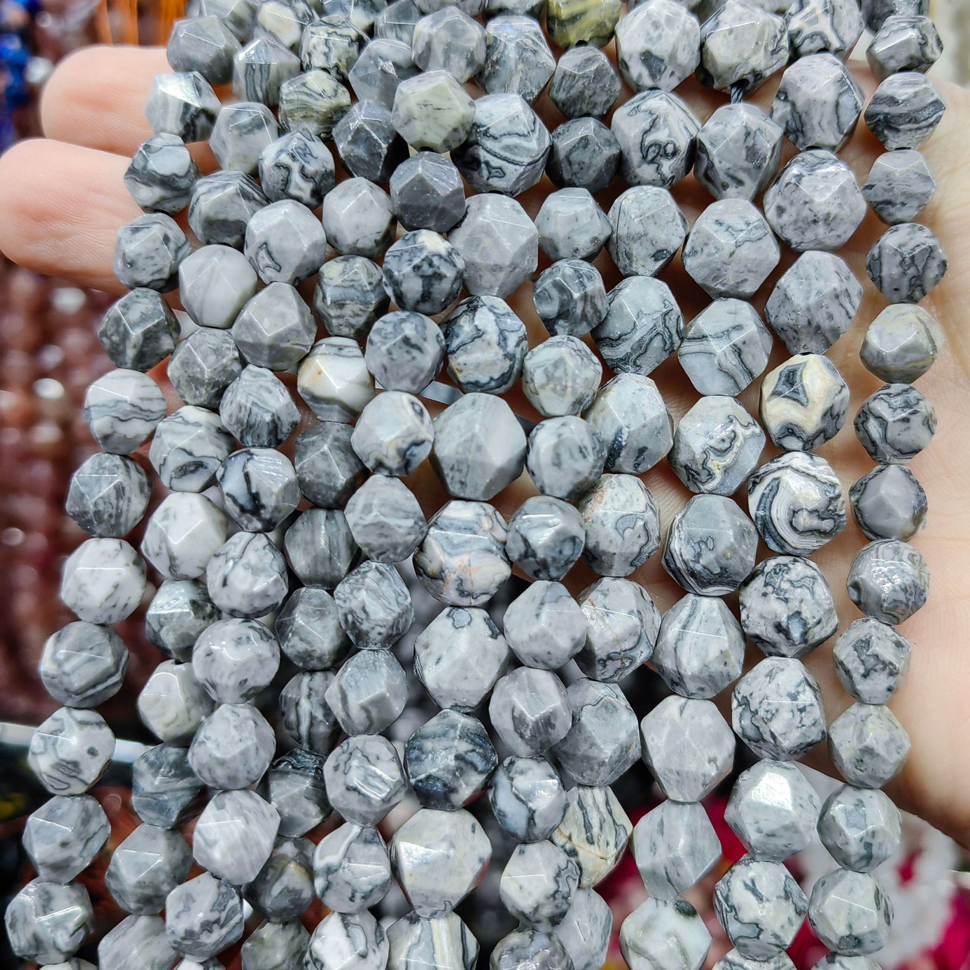 Piedra natural cristal natural 20 cara corte de diamante facetado cuentas a granel semiacabadas joyería DIY accesorios de cuentas