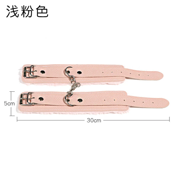 SM-texture plush handcuffs light powder