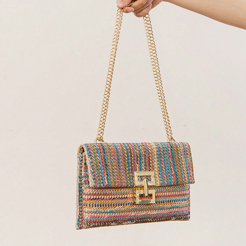 Woven Straw Single-shoulder Bag Double-layer Summer Beach Bag_voghion.com