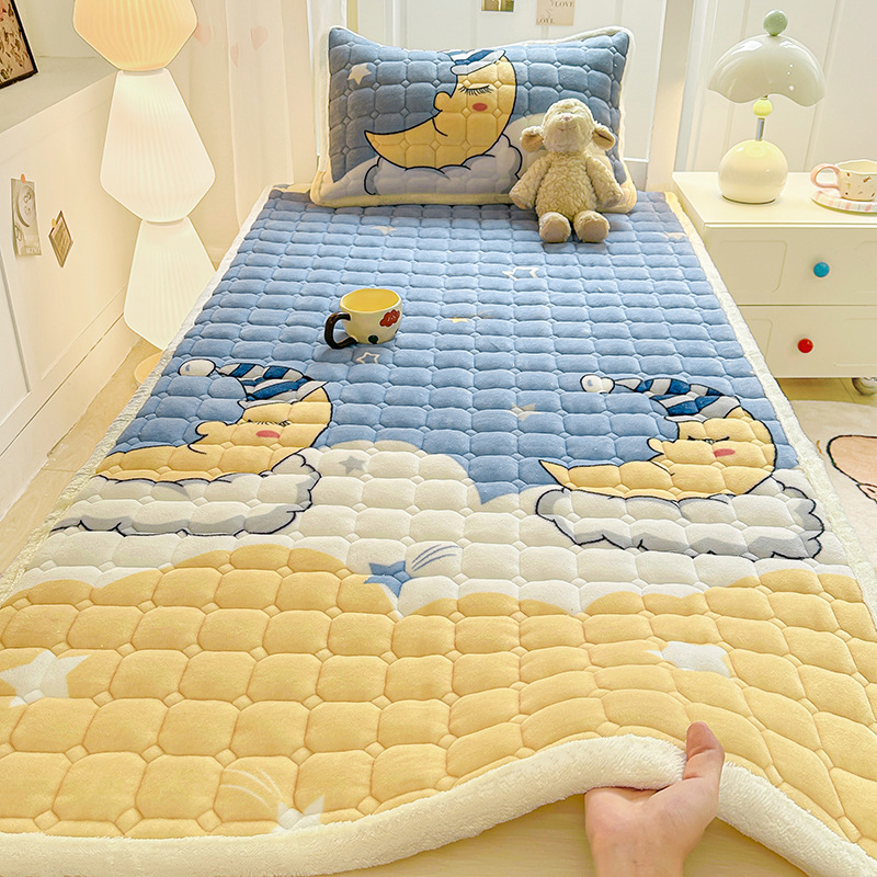 2025 New Milk Velvet Mattress Mattress Student Mattress Bed Pad Autumn and Winter Fleece-Lined Thickeneded Quilted Bed Cover
