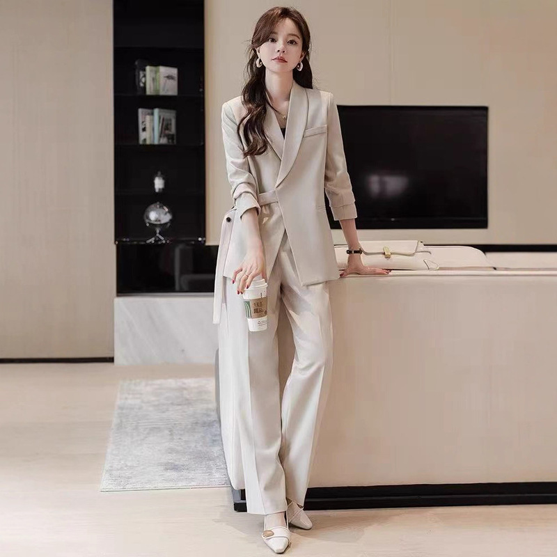 高级感西装套装女秋冬设计感职业装气质女神范休闲西服外套两件套|undefined