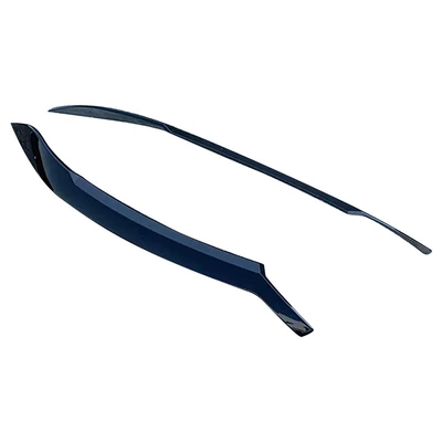Lamp eyebrow Car Stickers Headlight Decorative Strips - painted-black-one-pair
