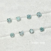OrangeSoda薄荷绿色系锆石耳钉钛钢钛合金日韩百搭耳骨钉耳蜗钉