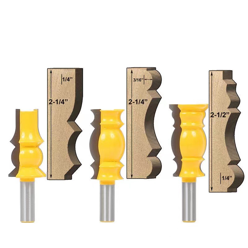 1/2柄直销3支装扶手刀吊顶线踢脚线线条木工铣刀雕刻机铣刀