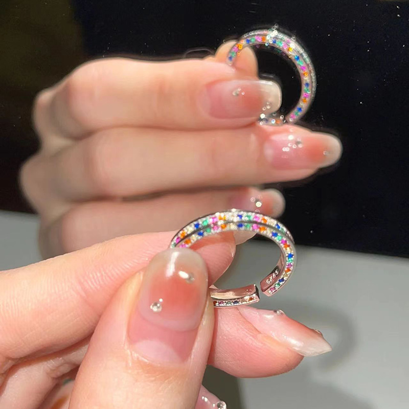 Fashion Geometric Color Block Copper Open Ring