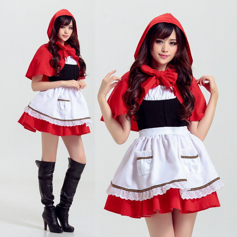 Halloween Little Red Riding Hood Cosplay Anime Party Costume Cosplay Games Uniform Maid Maid Costume