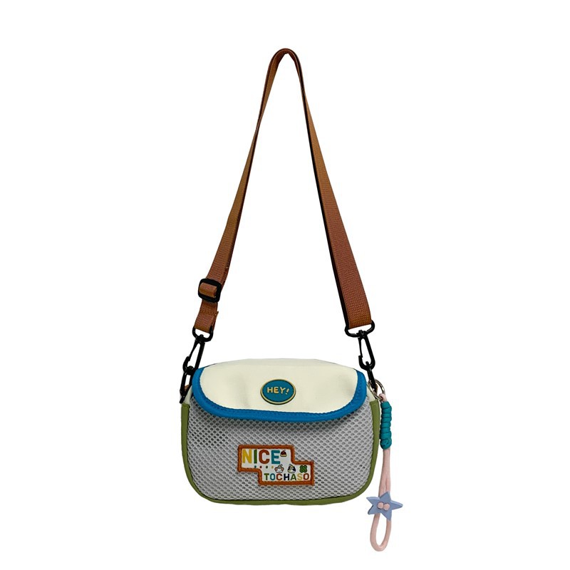 Moda coreana, bolsas de hombro para niños y niñas, exquisitas mini bolsas de cambio para bebés, bolsas de malla de comercio exterior nuevas para niños