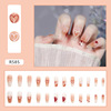 Translucent nail stickers, fake nails for manicure, 24 pieces, ready-made product, wholesale, Chanel style