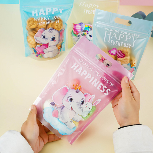 Candy Bar Snowflake Crisp Packaging Bag, Hand-Held Milk Dates Nougat Cookies Candy Bag, Ox Year Biscuits Self-Sealing Hand-Held