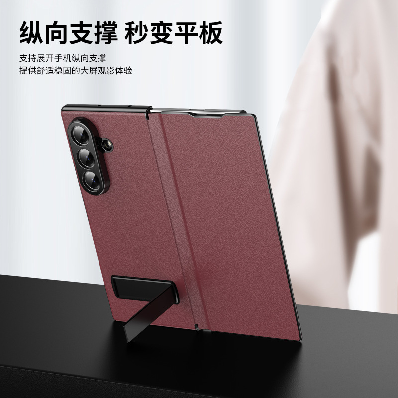 Samsung Z Fold7 携帯電話ケース フリップカバー レザーケース メタル製 横縦スタンド 折りたたみ式スクリーン保護ケース fold6/5対応|undefined