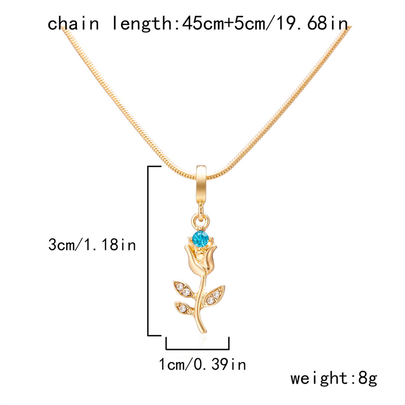 Casual Simple Style Tulip Alloy Plating Women's Pendant Necklace 1 Piece display picture 1