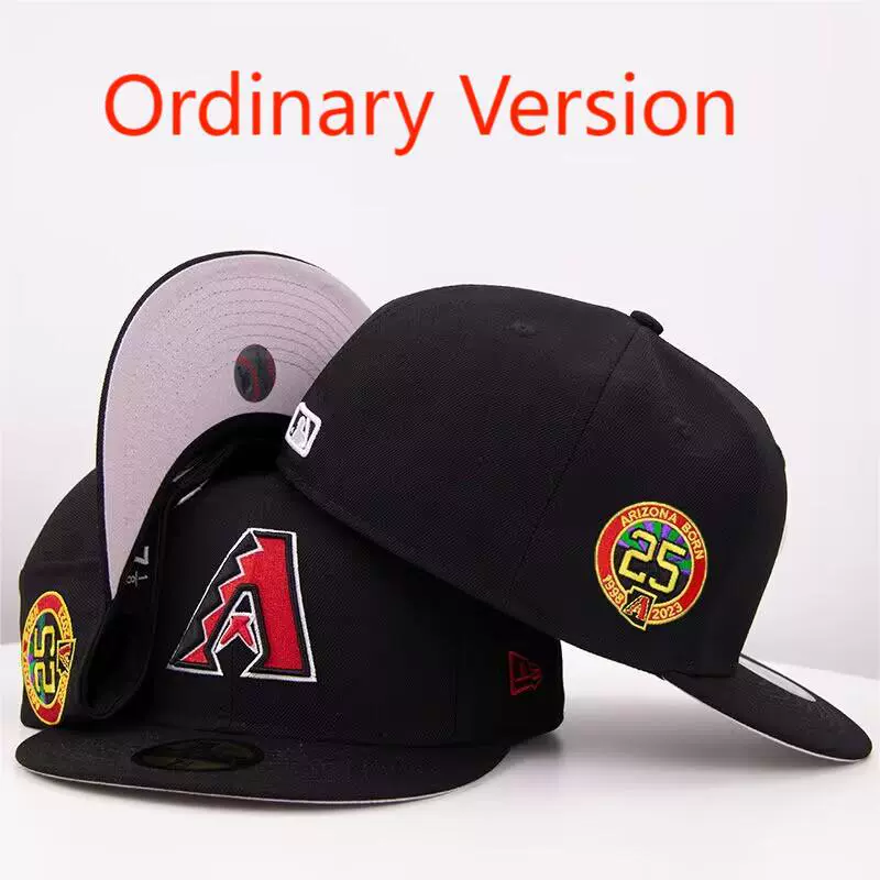 Формированная бейсболка размера Arizona Diamondbacks с одной стороны вышивкой, закрытая кепка, солнцезащита, козырек