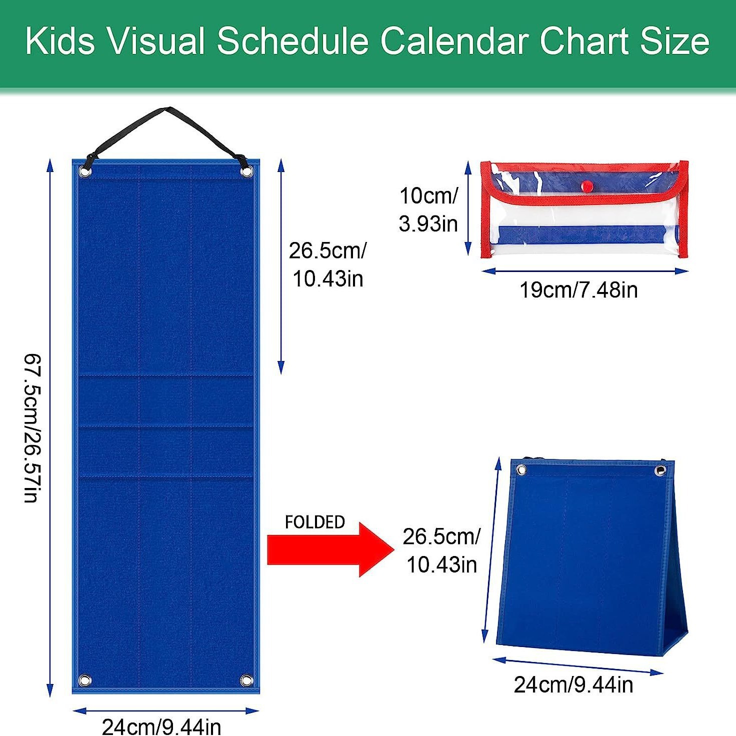 Aprender a colgar bolsas para niños horario visual tabla de calendario 2 en 1 diagrama diario de tareas diarias para el autismo