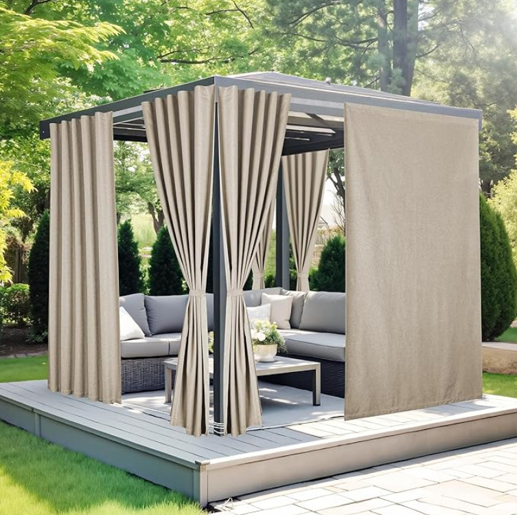 Amazon Cross-Border Outdoor Gazebo Curtains Waterproof Sun Protection Foreign Trade Curtains Rainproof Sunshade Thickened Heat Insulation Fabric for Outdoor Use
