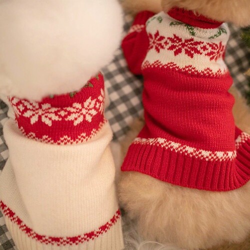 Autumn and winter small dogs festive New Year sweaters small and medium-sized dogs warm sweaters Christmas cat clothes