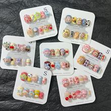 【LABUBU】纯手工制作可爱卡通少女短圆穿戴美甲贴片可拆卸