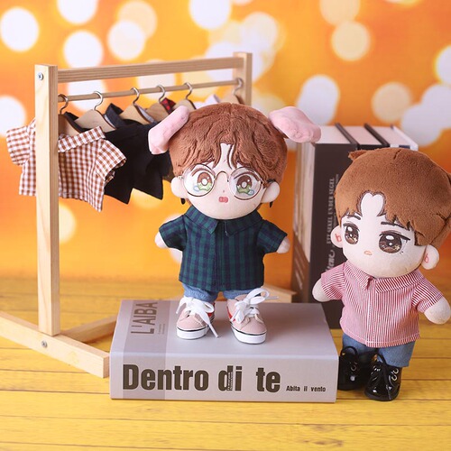 20cm baby shirt, celebrity same style shirt, cotton doll 15cm white shirt, 10cm short-sleeved shirt