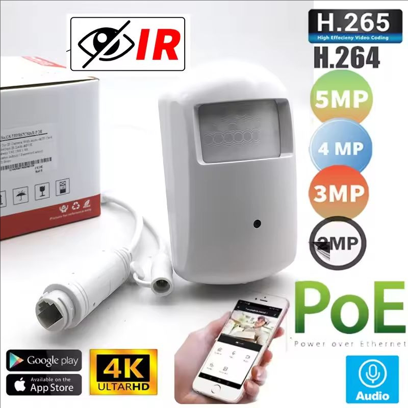 Network 4Mp Audio Pickup 1080P Surveillance Camera 5Mp Anti-Theft Network Poe Camera Poe Powered Infrared