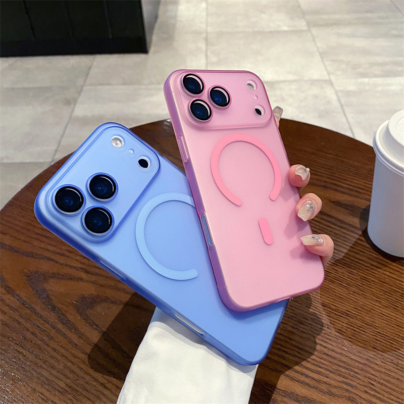 适用iPhone17PROMAX手机壳冰雾超薄磨砂磁吸苹果16带镜头膜15硬壳|undefined