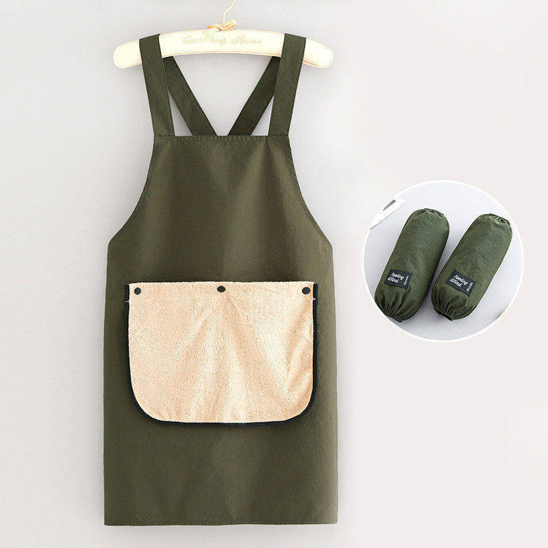 Cross strap water-repellent towel pocket removable - green + sleeves