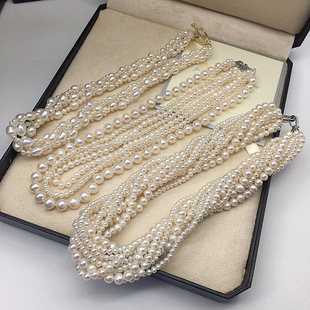 Little Red Book Online Red Blogger Fashionable Essence Hot Push Retro Multi-Layer TIAN Ran Freshwater Pearl Necklace