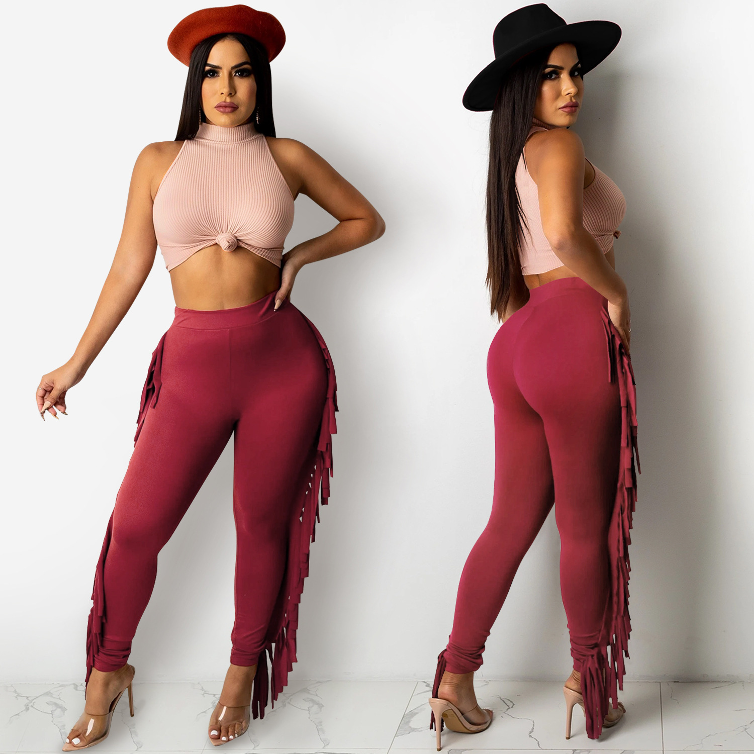 C5369 precio especial sin reembolso sin cambio de ropa de moda transfronteriza con cuidado, chaleco sin mangas, pantalones largos de dos piezas