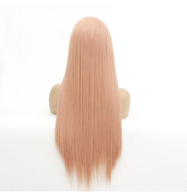 Fijación de fibra química de encaje rosa larga de alta temperatura de seda gancho de mano cubierta de cabeza fábrica LW0211