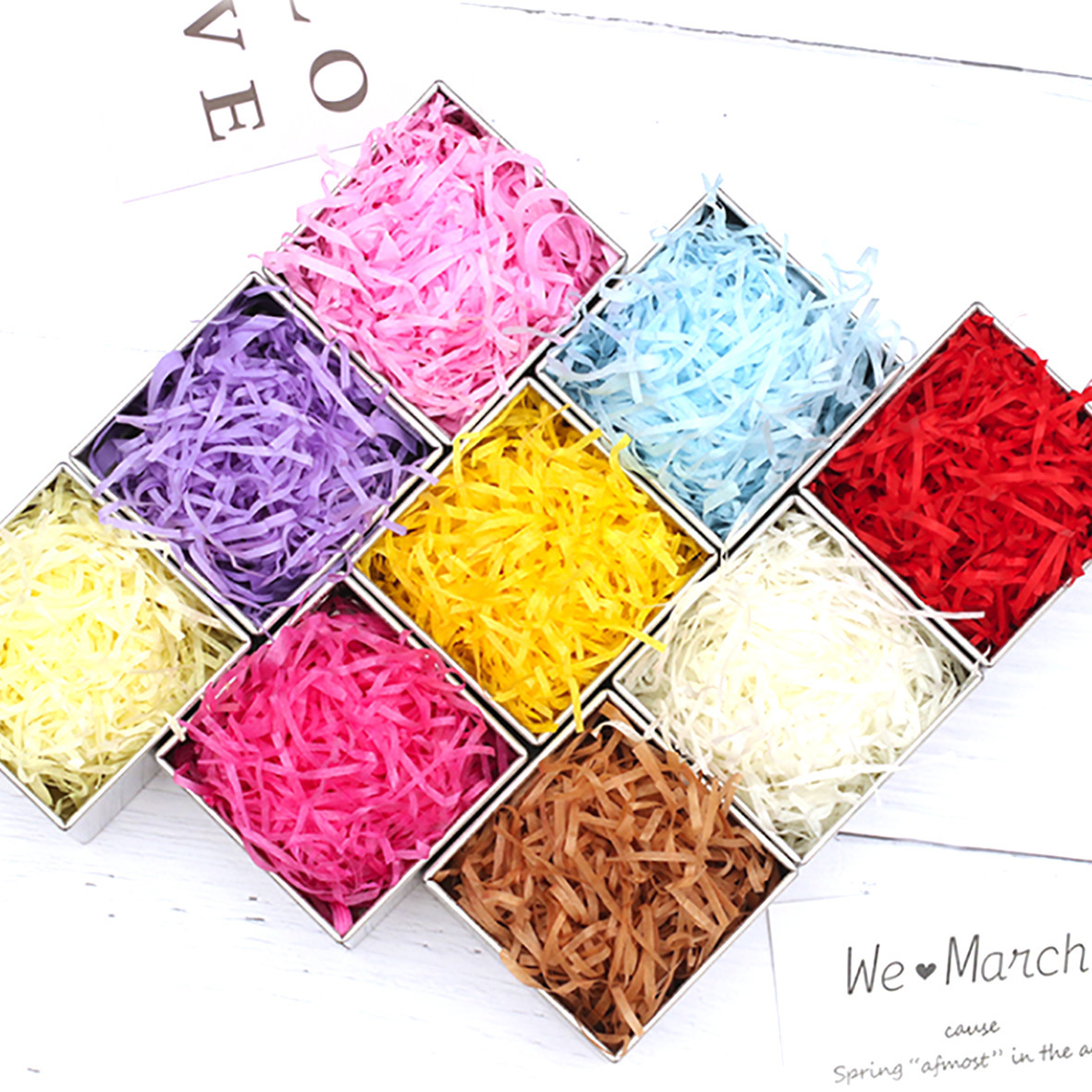 Caja de dulces creativa caja de regalo de cumpleaños caja de regalo relleno rafia papel desmenuzado seda caja de regalo relleno