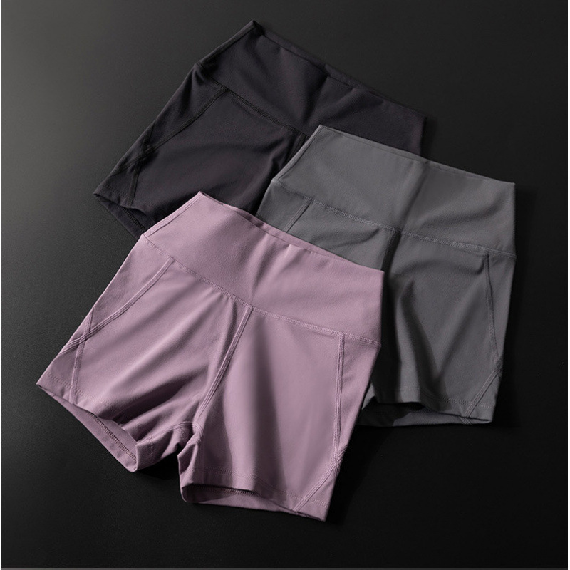 Tight Sports Shorts for Women's Gym Quick-Drying Elastic High-Waisted Yoga Pants Three-Quarter Pants Bottoming Running Hot Pants Trendy Tight Sports Shorts for Women's Gym Quick-Drying Elastic High-Waisted Yoga Pants Three-Quarter Pants Bottoming Running Hot Pants Trendy
