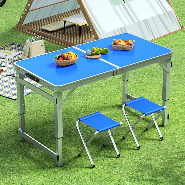 Outdoor table portable aluminum alloy can be folded at the table