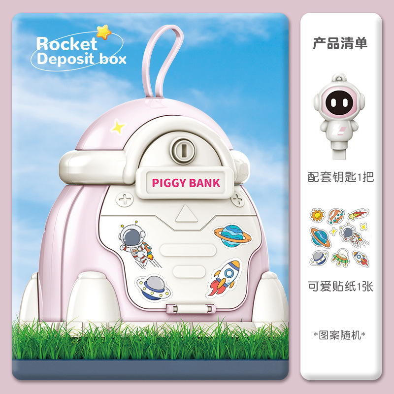 Gran espacio creativo pequeño cohete hucha CAMBIO DE hucha regalo juguetes para niños Año Nuevo dinero de la suerte