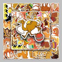 50张骆驼动物卡通行李箱贴纸防水涂鸦贴纸滑板车电脑平板头盔装饰