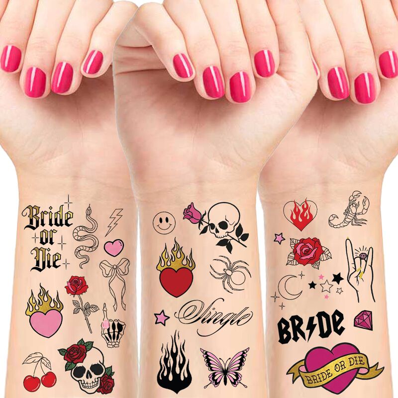 New cross-border bachelor party tattoo stickers with a high-end feel, cartoon skull party Bach decoration temporary tattoo stickers New cross-border bachelor party tattoo stickers with a high-end feel, cartoon skull party Bach decoration temporary tattoo stickers